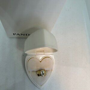 Pandora 14K Gold Charm with 3 Aquamarine Stones